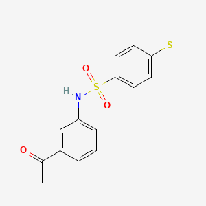 molecular formula C15H15NO3S2 B4189658 N-(3-acetylphenyl)-4-(methylsulfanyl)benzenesulfonamide 