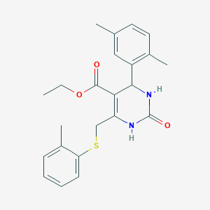 molecular formula C23H26N2O3S B4189760 Ethyl 4-(2,5-dimethylphenyl)-6-{[(2-methylphenyl)sulfanyl]methyl}-2-oxo-1,2,3,4-tetrahydropyrimidine-5-carboxylate 