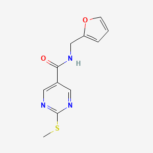 molecular formula C11H11N3O2S B4189772 N-(furan-2-ylmethyl)-2-methylsulfanylpyrimidine-5-carboxamide 
