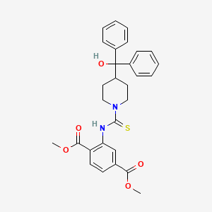molecular formula C29H30N2O5S B4189871 DIMETHYL 2-[({4-[HYDROXY(DIPHENYL)METHYL]PIPERIDINO}CARBOTHIOYL)AMINO]TEREPHTHALATE 