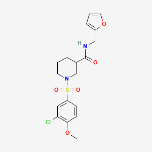 molecular formula C18H21ClN2O5S B4189896 1-(3-CHLORO-4-METHOXYBENZENESULFONYL)-N-[(FURAN-2-YL)METHYL]PIPERIDINE-3-CARBOXAMIDE 