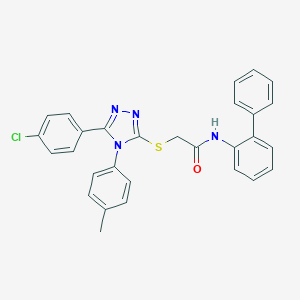 molecular formula C29H23ClN4OS B419014 N-[1,1'-biphenyl]-2-yl-2-{[5-(4-chlorophenyl)-4-(4-methylphenyl)-4H-1,2,4-triazol-3-yl]sulfanyl}acetamide CAS No. 332947-88-3