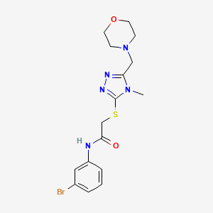 molecular formula C16H20BrN5O2S B4190150 N-(3-bromophenyl)-2-{[4-methyl-5-(morpholin-4-ylmethyl)-4H-1,2,4-triazol-3-yl]sulfanyl}acetamide 