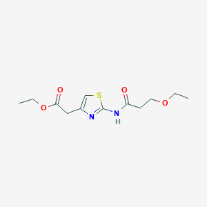 molecular formula C12H18N2O4S B4190198 ETHYL 2-[2-(3-ETHOXYPROPANAMIDO)-1,3-THIAZOL-4-YL]ACETATE 