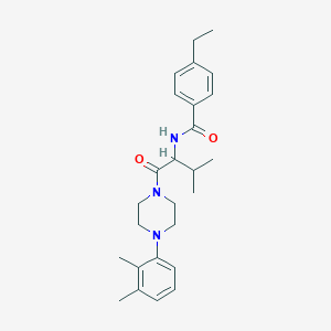 molecular formula C26H35N3O2 B4190203 N-{1-[4-(2,3-dimethylphenyl)piperazin-1-yl]-3-methyl-1-oxobutan-2-yl}-4-ethylbenzamide 