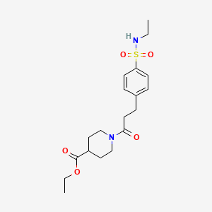 molecular formula C19H28N2O5S B4190248 Ethyl 1-{3-[4-(ethylsulfamoyl)phenyl]propanoyl}piperidine-4-carboxylate 