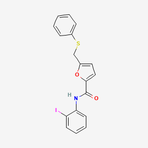 molecular formula C18H14INO2S B4190344 N-(2-iodophenyl)-5-[(phenylsulfanyl)methyl]furan-2-carboxamide 