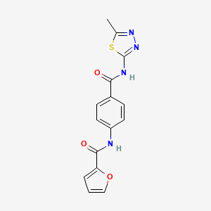 molecular formula C15H12N4O3S B4190463 N-[4-[(5-methyl-1,3,4-thiadiazol-2-yl)carbamoyl]phenyl]furan-2-carboxamide 
