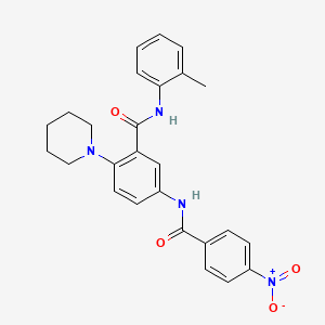 molecular formula C26H26N4O4 B4190497 N-(2-methylphenyl)-5-[(4-nitrobenzoyl)amino]-2-piperidin-1-ylbenzamide 