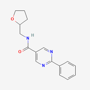 molecular formula C16H17N3O2 B4190547 N-(oxolan-2-ylmethyl)-2-phenylpyrimidine-5-carboxamide 