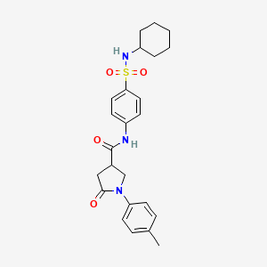 molecular formula C24H29N3O4S B4190562 N-[4-(cyclohexylsulfamoyl)phenyl]-1-(4-methylphenyl)-5-oxopyrrolidine-3-carboxamide 