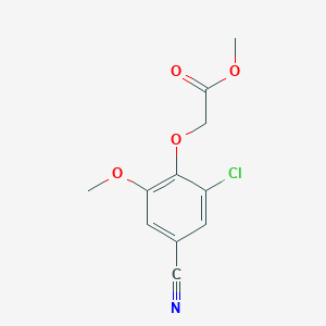 molecular formula C11H10ClNO4 B4190624 Methyl 2-(2-chloro-4-cyano-6-methoxyphenoxy)acetate 