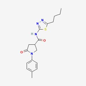 molecular formula C18H22N4O2S B4190762 N-(5-butyl-1,3,4-thiadiazol-2-yl)-1-(4-methylphenyl)-5-oxopyrrolidine-3-carboxamide 