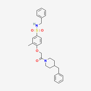 molecular formula C28H32N2O4S B4190799 N-BENZYL-4-[2-(4-BENZYLPIPERIDIN-1-YL)-2-OXOETHOXY]-3-METHYLBENZENE-1-SULFONAMIDE 