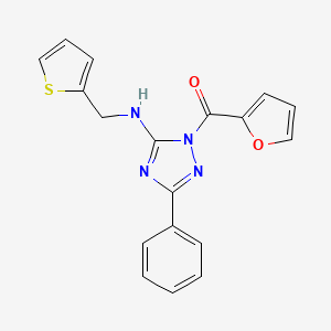 molecular formula C18H14N4O2S B4190807 furan-2-yl{3-phenyl-5-[(thiophen-2-ylmethyl)amino]-1H-1,2,4-triazol-1-yl}methanone 