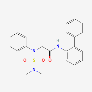 molecular formula C22H23N3O3S B4190920 N-{[1,1'-BIPHENYL]-2-YL}-2-[(DIMETHYLSULFAMOYL)(PHENYL)AMINO]ACETAMIDE 