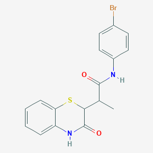 molecular formula C17H15BrN2O2S B4190930 N-(4-bromophenyl)-2-(3-oxo-4H-1,4-benzothiazin-2-yl)propanamide 