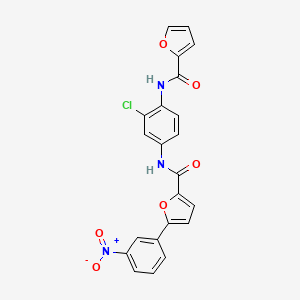 molecular formula C22H14ClN3O6 B4191035 N-(3-Chloro-4-(furan-2-carboxamido)phenyl)-5-(3-nitrophenyl)furan-2-carboxamide 