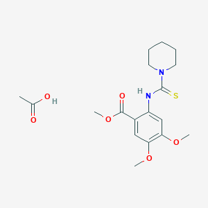 molecular formula C18H26N2O6S B4191191 Acetic acid;methyl 4,5-dimethoxy-2-(piperidine-1-carbothioylamino)benzoate 