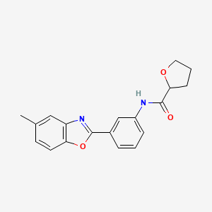 molecular formula C19H18N2O3 B4191425 N-[3-(5-methyl-1,3-benzoxazol-2-yl)phenyl]tetrahydrofuran-2-carboxamide 