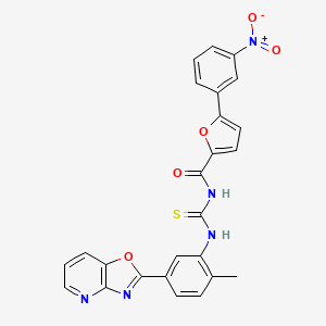 molecular formula C25H17N5O5S B4191465 N-{[2-methyl-5-([1,3]oxazolo[4,5-b]pyridin-2-yl)phenyl]carbamothioyl}-5-(3-nitrophenyl)furan-2-carboxamide CAS No. 5382-69-4