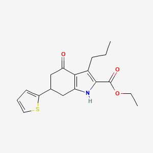 molecular formula C18H21NO3S B4191473 ethyl 4-oxo-3-propyl-6-(thiophen-2-yl)-4,5,6,7-tetrahydro-1H-indole-2-carboxylate 