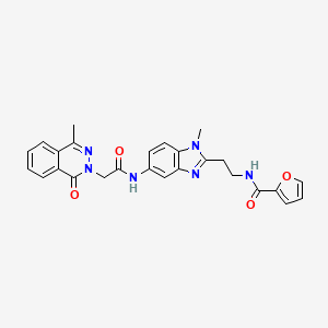 molecular formula C26H24N6O4 B4191534 N-(2-{1-METHYL-5-[2-(4-METHYL-1-OXO-1,2-DIHYDROPHTHALAZIN-2-YL)ACETAMIDO]-1H-1,3-BENZODIAZOL-2-YL}ETHYL)FURAN-2-CARBOXAMIDE 