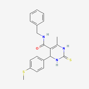 molecular formula C20H21N3OS2 B4191550 N-benzyl-6-methyl-4-[4-(methylsulfanyl)phenyl]-2-thioxo-1,2,3,4-tetrahydropyrimidine-5-carboxamide 