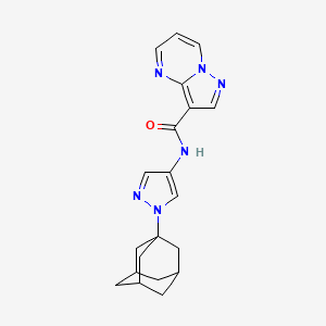 molecular formula C20H22N6O B4191646 N-(1-(Adamantan-1-yl)-1H-pyrazol-4-yl)pyrazolo[1,5-a]pyrimidine-3-carboxamide 