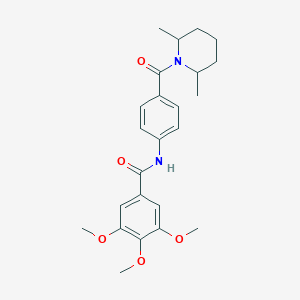 molecular formula C24H30N2O5 B4191722 N-[4-(2,6-dimethylpiperidine-1-carbonyl)phenyl]-3,4,5-trimethoxybenzamide 