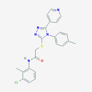 molecular formula C23H20ClN5OS B419187 N-(3-chloro-2-methylphenyl)-2-[[4-(4-methylphenyl)-5-pyridin-4-yl-1,2,4-triazol-3-yl]sulfanyl]acetamide CAS No. 338425-83-5