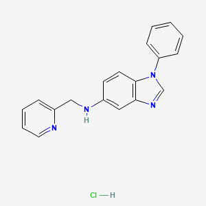 molecular formula C19H17ClN4 B4192026 1-phenyl-N-(pyridin-2-ylmethyl)benzimidazol-5-amine;hydrochloride 