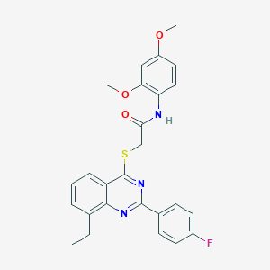 molecular formula C26H24FN3O3S B419206 N-(2,4-dimethoxyphenyl)-2-[8-ethyl-2-(4-fluorophenyl)quinazolin-4-yl]sulfanylacetamide 
