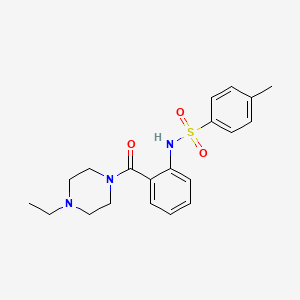 molecular formula C20H25N3O3S B4192149 N-[2-(4-ethylpiperazine-1-carbonyl)phenyl]-4-methylbenzenesulfonamide 