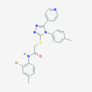molecular formula C23H20BrN5OS B419220 N-(2-bromo-4-methylphenyl)-2-{[4-(4-methylphenyl)-5-(4-pyridinyl)-4H-1,2,4-triazol-3-yl]sulfanyl}acetamide CAS No. 477318-68-6
