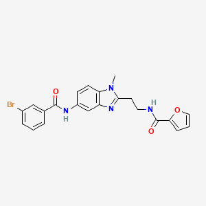 molecular formula C22H19BrN4O3 B4192236 N-{2-[5-(3-BROMOBENZAMIDO)-1-METHYL-1H-1,3-BENZODIAZOL-2-YL]ETHYL}FURAN-2-CARBOXAMIDE 