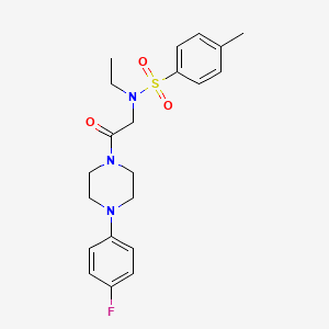 molecular formula C21H26FN3O3S B4192256 N-ethyl-N-{2-[4-(4-fluorophenyl)piperazin-1-yl]-2-oxoethyl}-4-methylbenzenesulfonamide 