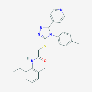 molecular formula C25H25N5OS B419229 N-(2-ethyl-6-methylphenyl)-2-[[4-(4-methylphenyl)-5-pyridin-4-yl-1,2,4-triazol-3-yl]sulfanyl]acetamide CAS No. 482640-39-1