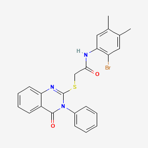 molecular formula C24H20BrN3O2S B4192299 N-(2-bromo-4,5-dimethylphenyl)-2-[(4-oxo-3-phenyl-3,4-dihydro-2-quinazolinyl)thio]acetamide 