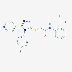 B419231 2-[[4-(4-methylphenyl)-5-pyridin-4-yl-1,2,4-triazol-3-yl]sulfanyl]-N-[2-(trifluoromethyl)phenyl]acetamide CAS No. 482640-33-5