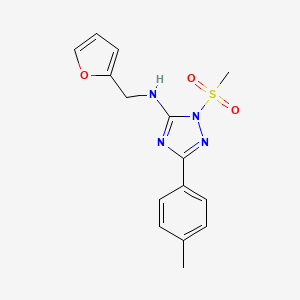 molecular formula C15H16N4O3S B4192317 N-(furan-2-ylmethyl)-5-(4-methylphenyl)-2-methylsulfonyl-1,2,4-triazol-3-amine 