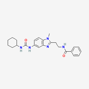 molecular formula C24H29N5O2 B4192422 N-(2-{5-[(CYCLOHEXYLCARBAMOYL)AMINO]-1-METHYL-1H-1,3-BENZODIAZOL-2-YL}ETHYL)BENZAMIDE 
