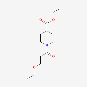 molecular formula C13H23NO4 B4192518 Ethyl 1-(3-ethoxypropanoyl)piperidine-4-carboxylate 