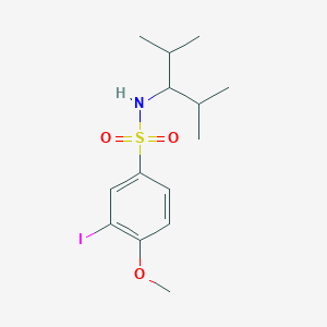 molecular formula C14H22INO3S B4192544 N-(2,4-dimethylpentan-3-yl)-3-iodo-4-methoxybenzenesulfonamide 