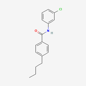 molecular formula C17H18ClNO B4192600 Benzamide, N-(3-chlorophenyl)-4-butyl- 