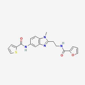 molecular formula C20H18N4O3S B4192612 N-{2-[1-METHYL-5-(THIOPHENE-2-AMIDO)-1H-1,3-BENZODIAZOL-2-YL]ETHYL}FURAN-2-CARBOXAMIDE 