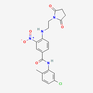 molecular formula C20H19ClN4O5 B4192654 N-(5-chloro-2-methylphenyl)-4-[2-(2,5-dioxopyrrolidin-1-yl)ethylamino]-3-nitrobenzamide 