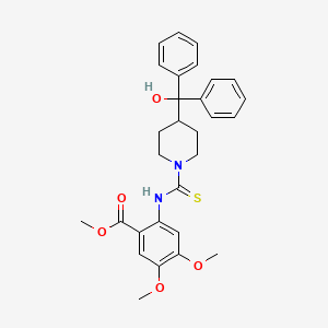 molecular formula C29H32N2O5S B4192760 METHYL 2-[({4-[HYDROXY(DIPHENYL)METHYL]PIPERIDINO}CARBOTHIOYL)AMINO]-4,5-DIMETHOXYBENZOATE 