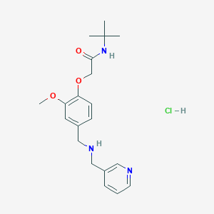 molecular formula C20H28ClN3O3 B4192791 N-tert-butyl-2-[2-methoxy-4-[(pyridin-3-ylmethylamino)methyl]phenoxy]acetamide;hydrochloride 