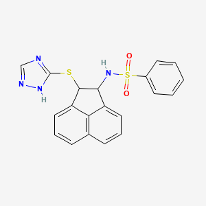 molecular formula C20H16N4O2S2 B4192863 N-[2-(1H-1,2,4-triazol-5-ylsulfanyl)-1,2-dihydroacenaphthylen-1-yl]benzenesulfonamide 